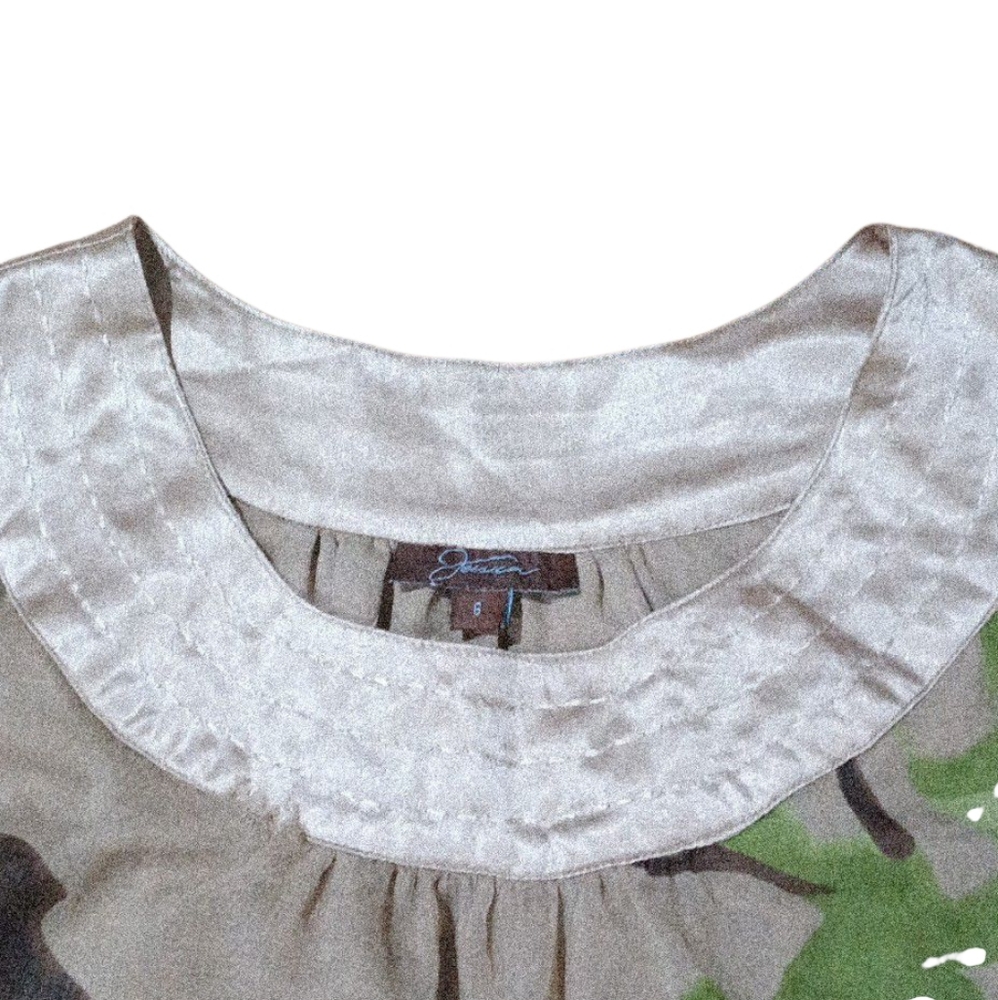 Jessica Women's Green And Tan Patterned Top - Picture 4 of 7